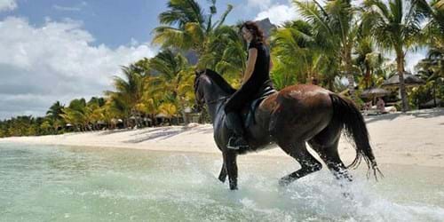 Horse Riding on the beach at Le Morne Mauritius